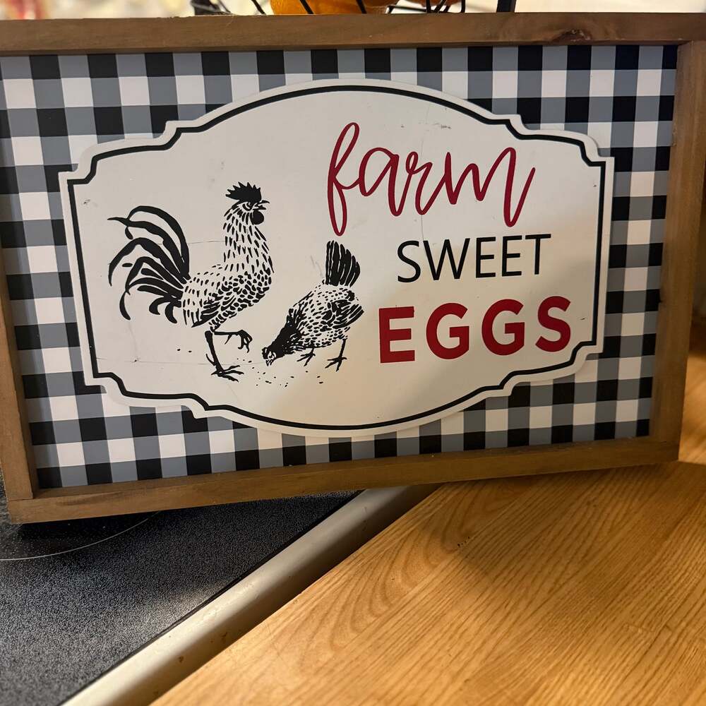 Rustic Farmhouse Fresh Eggs Daily Delivery Sign